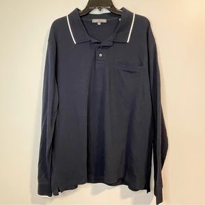 Slate & Stone Men's long-sleeved Polo shirt Navy XXL